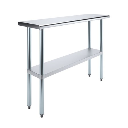 AMGOOD Stainless Steel Metal Table with Undershelf, 48 Long X 14 Deep AMG WT-1448